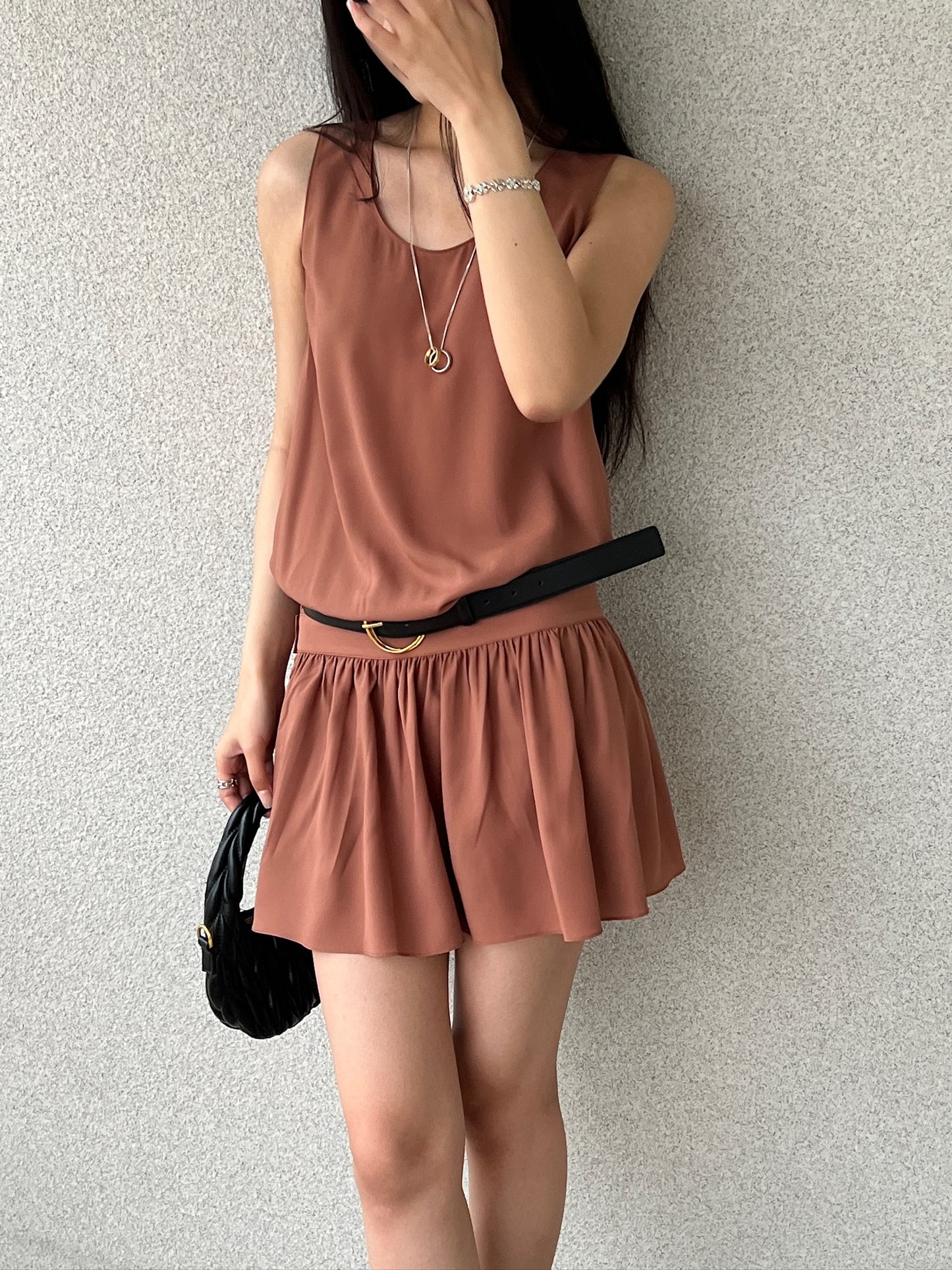 Gathered Detail Mini Dress