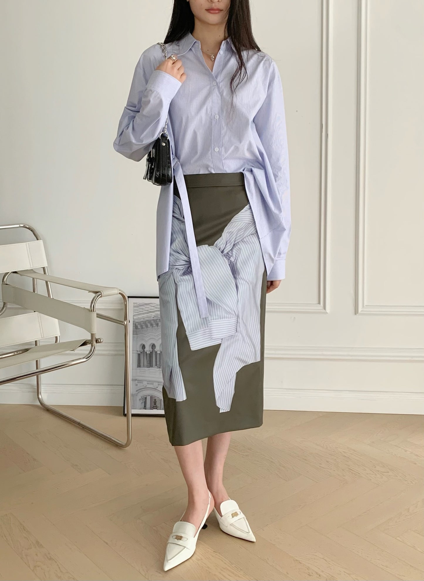 Shirt Printed Midi Skirt