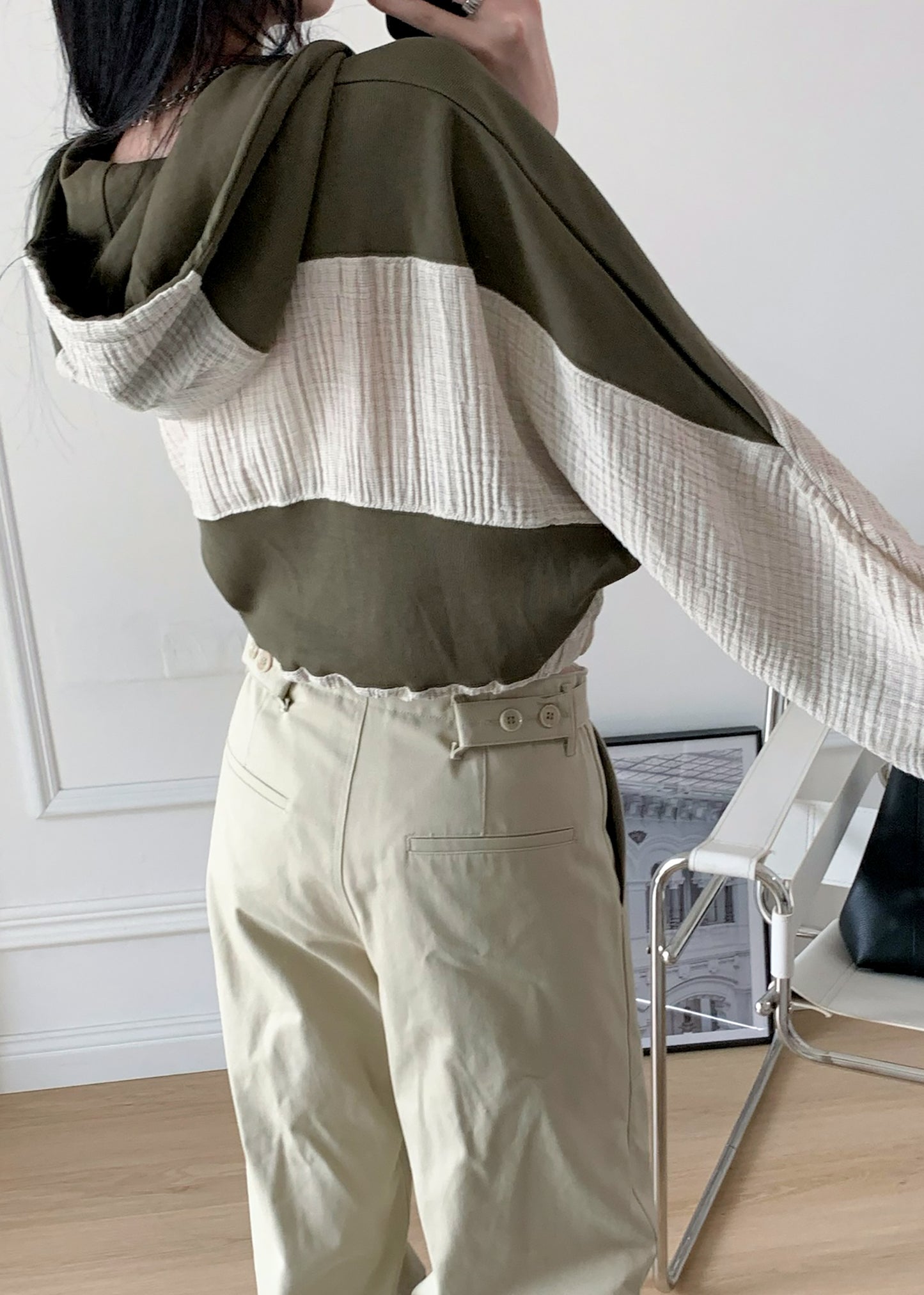 Stripe Cropped Hoodie