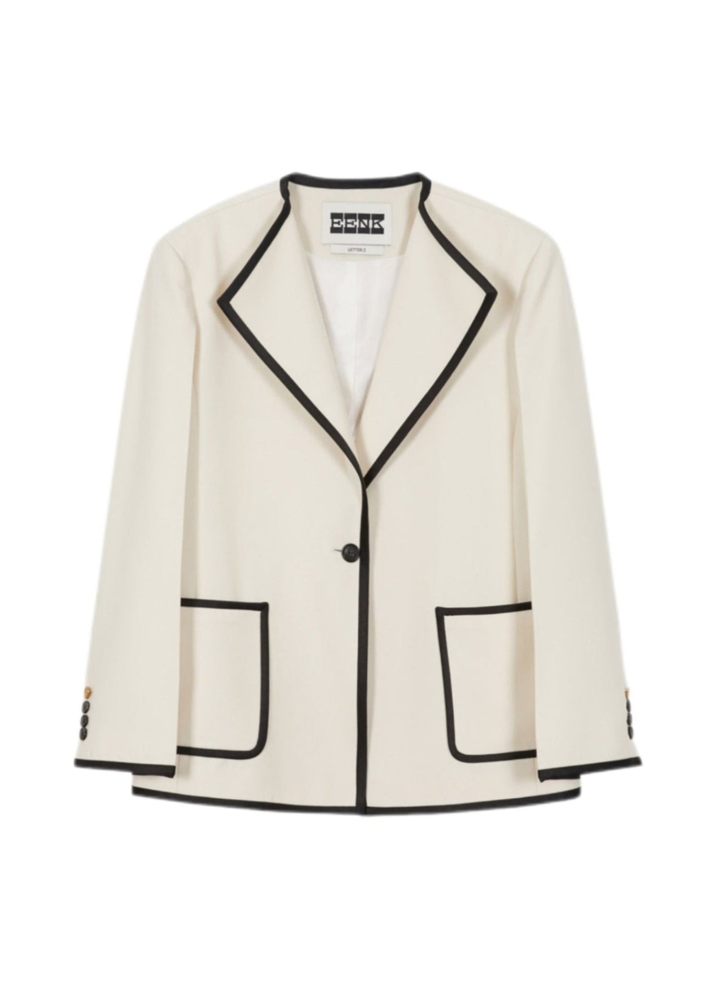 ZOVII Wide Collar Single-Button Jacket