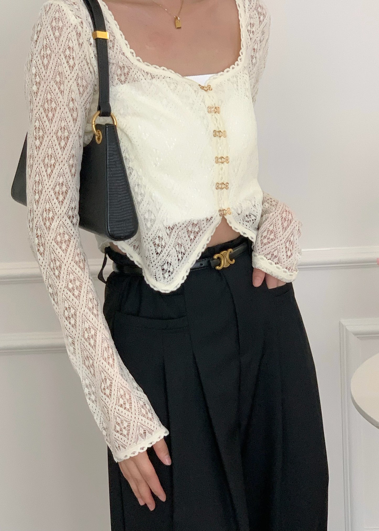 WIAMOND Diamond-Lace Cardigan