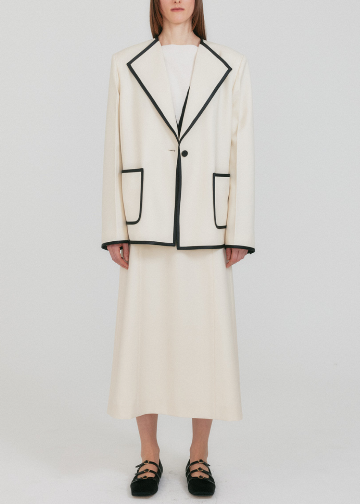 ZOVII Wide Collar Single-Button Jacket