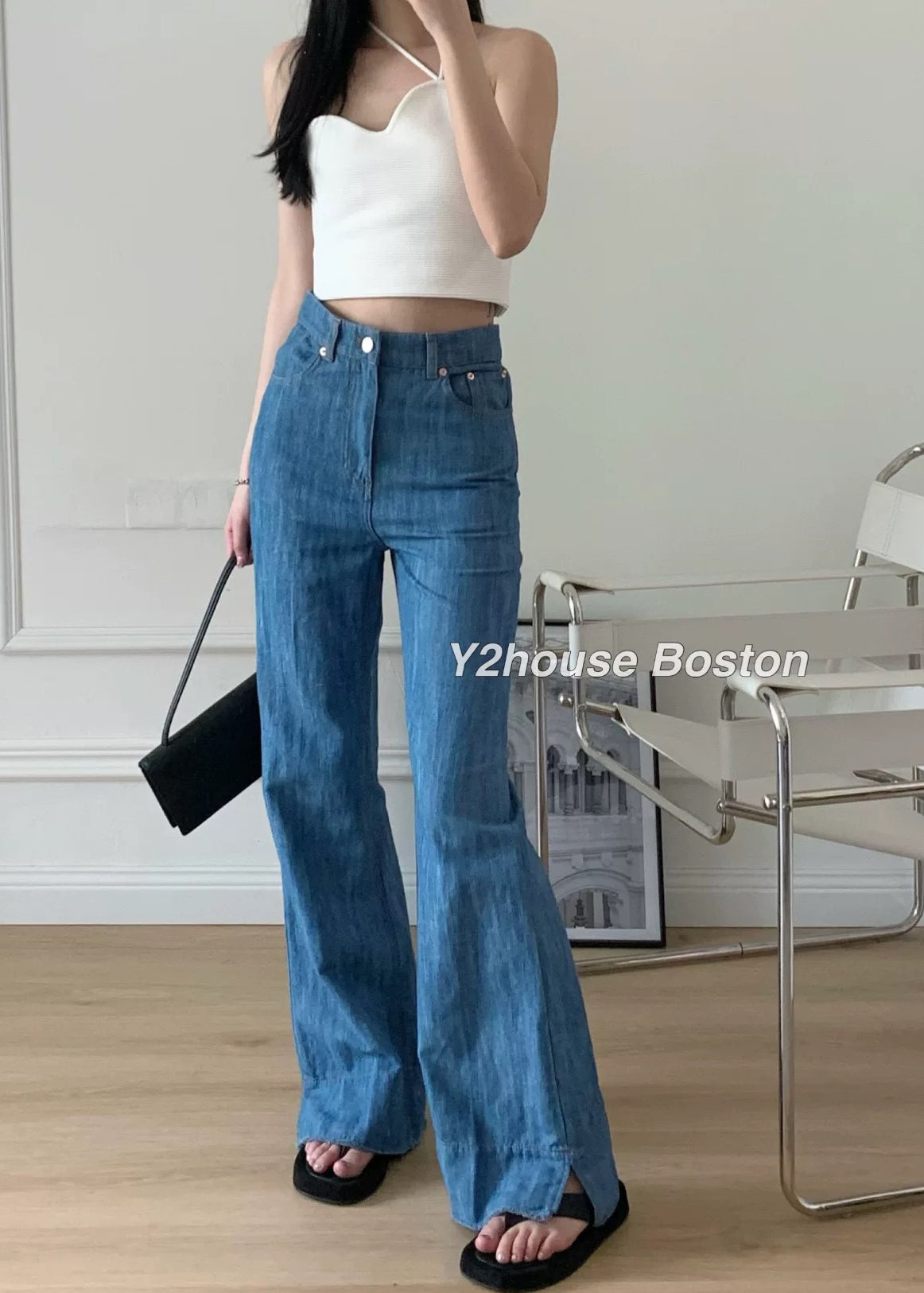 High Waist Flare Denim