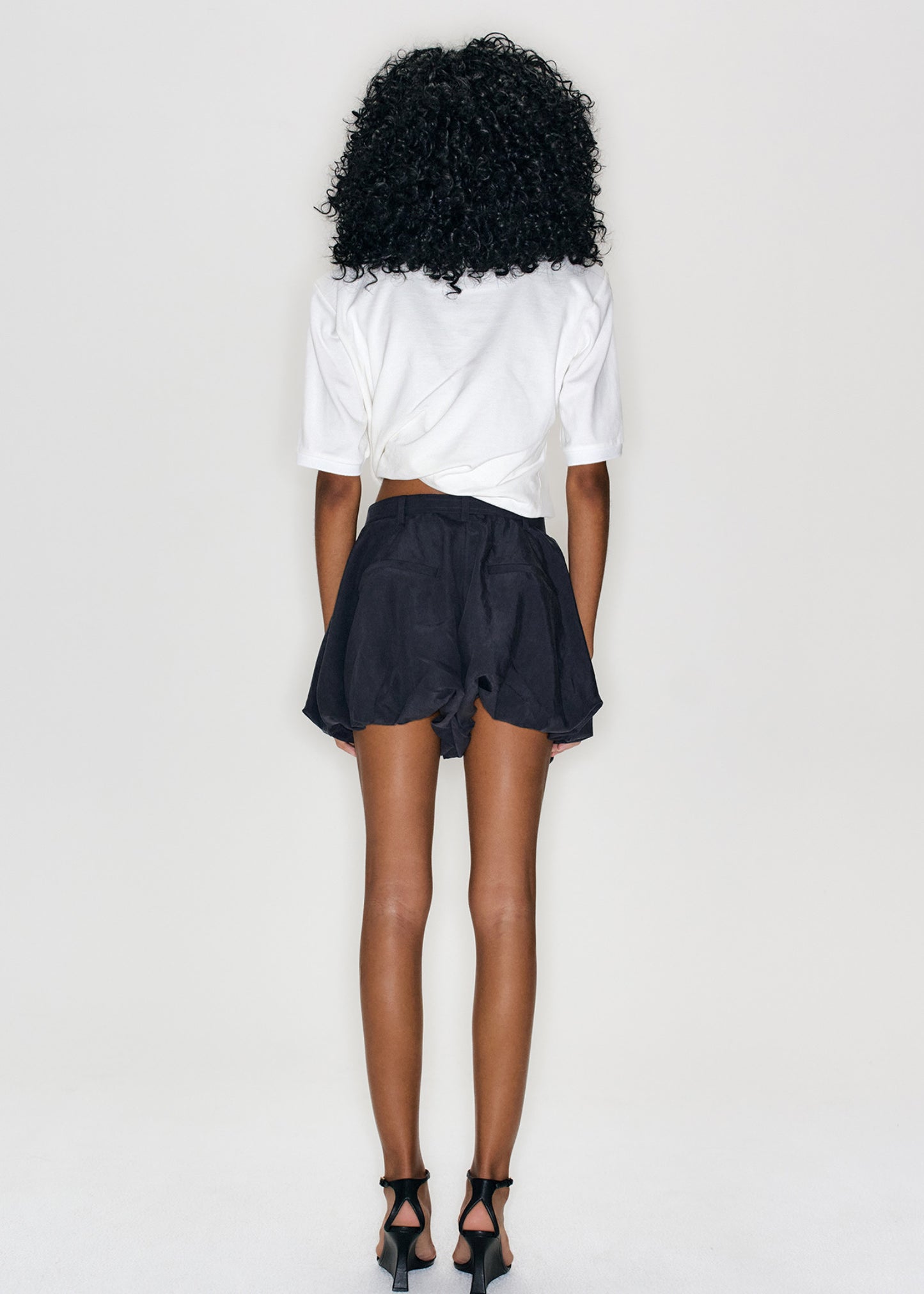 Asymmetric Short Sleeve Collar T Shirt