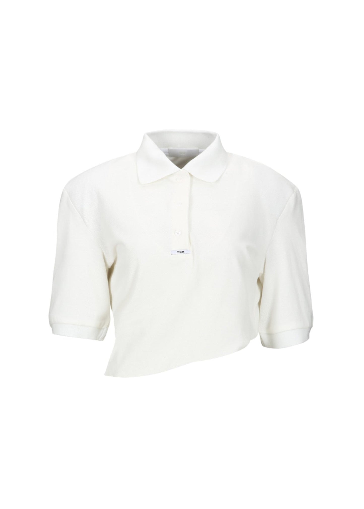 Asymmetric Short Sleeve Collar T Shirt