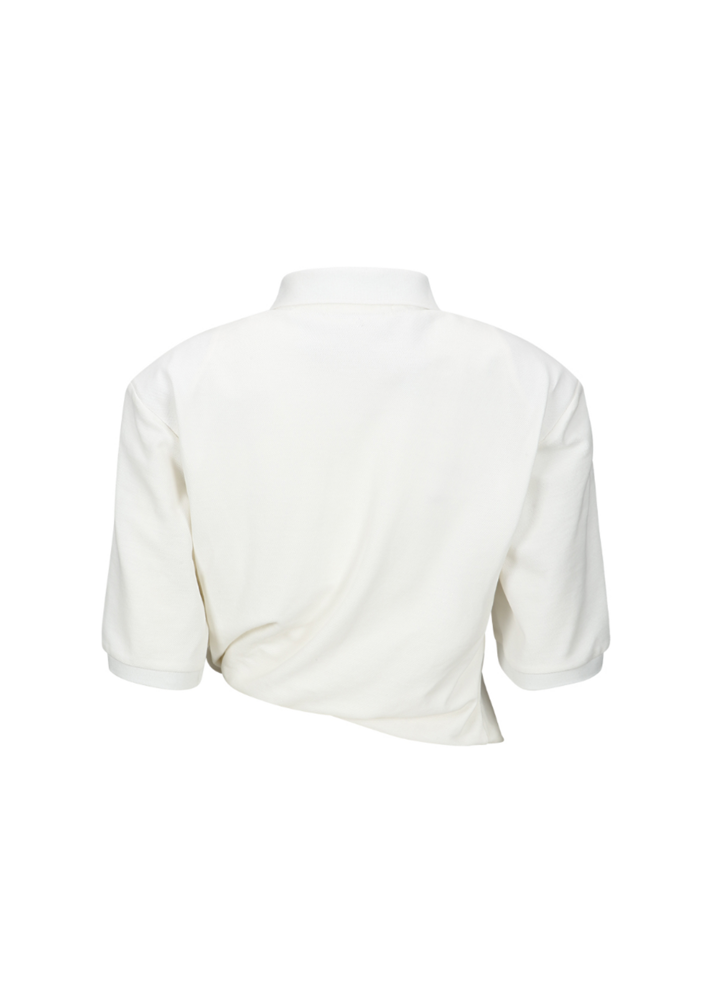 Asymmetric Short Sleeve Collar T Shirt
