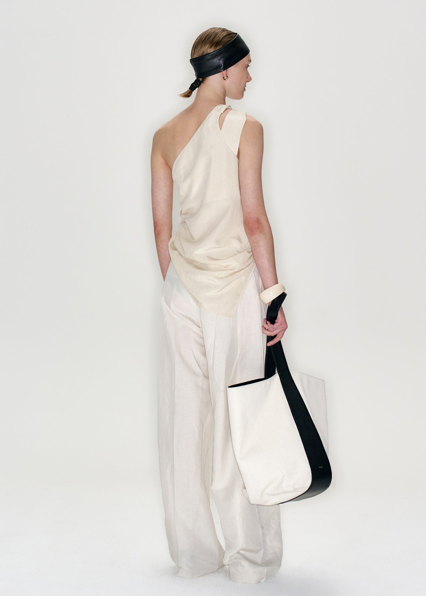 Shirring One Shoulder Sleeveless Top