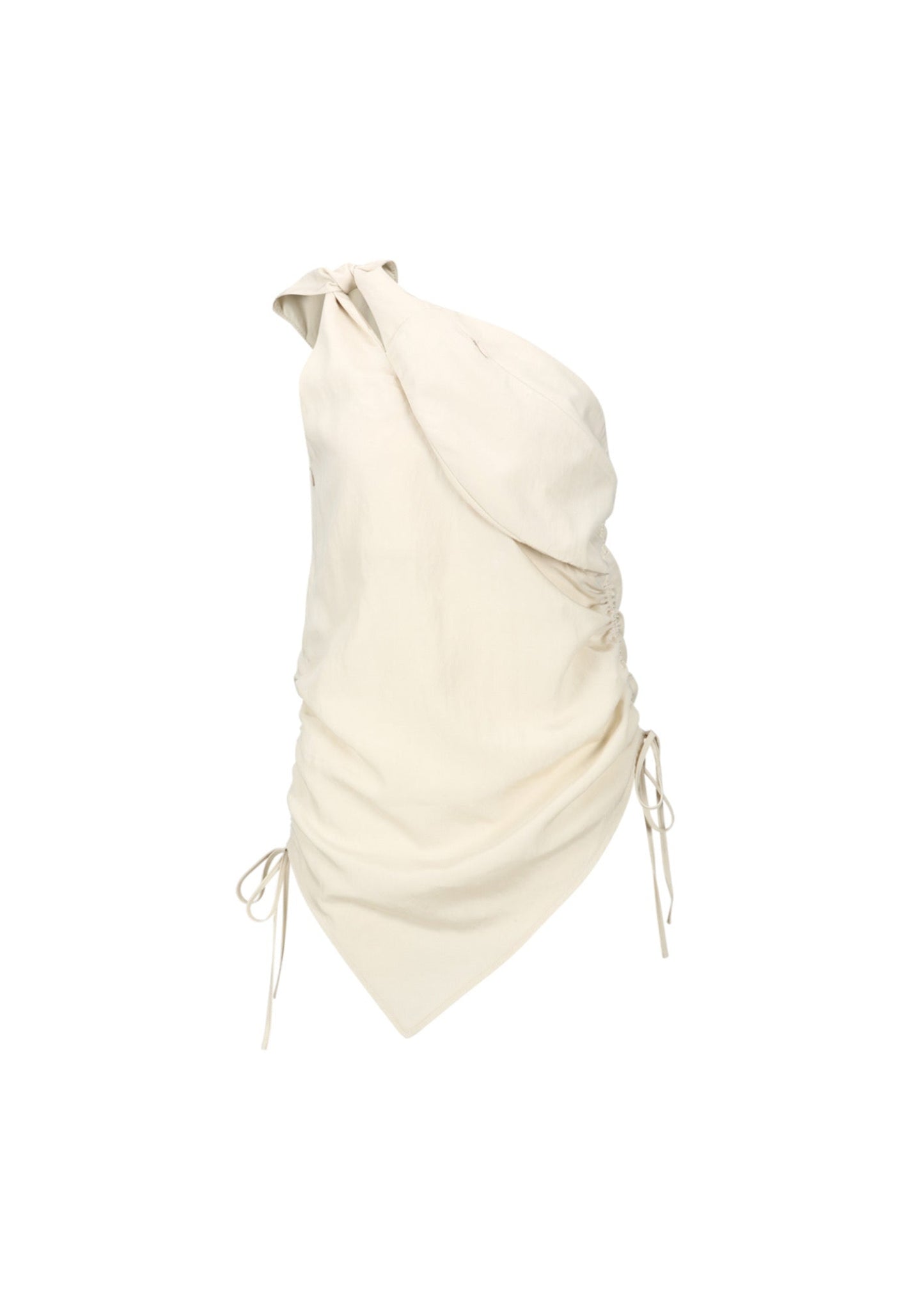 Shirring One Shoulder Sleeveless Top