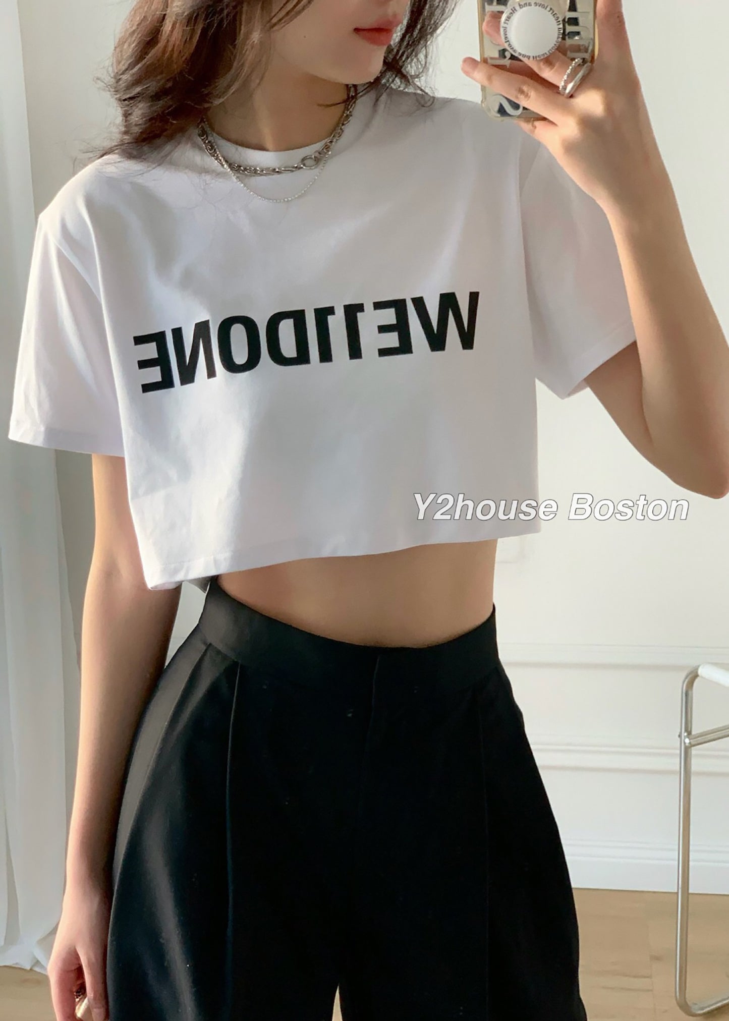 WH LOGO WOMENS CROP TEE