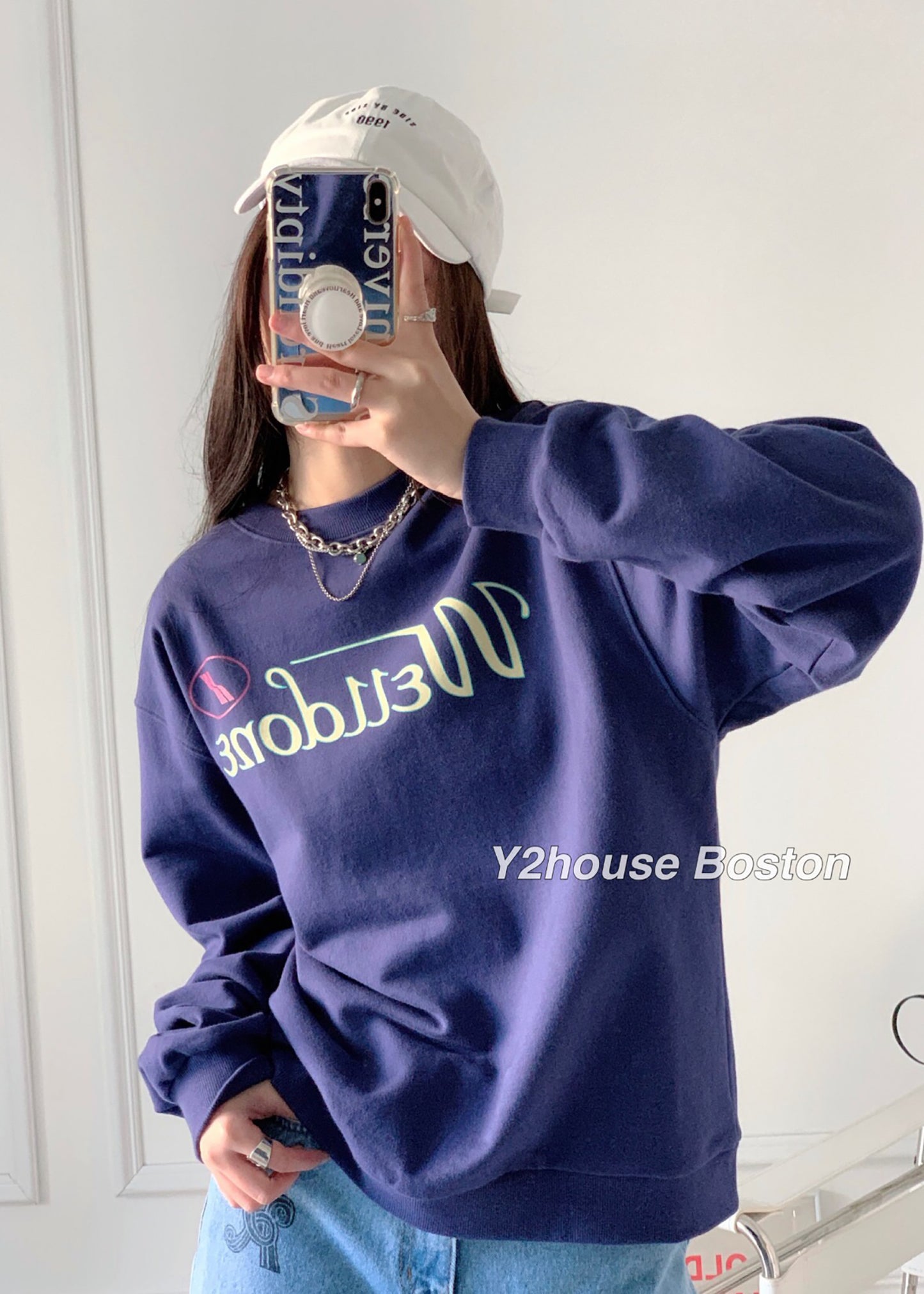 Colorful Cursive Logo Fleece Sweatshirt