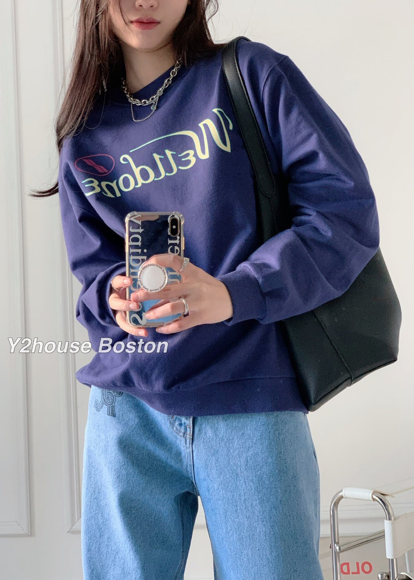 Colorful Cursive Logo Fleece Sweatshirt