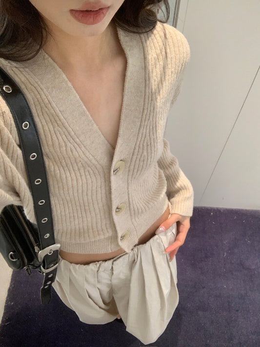 V-neck Knit Cardigan