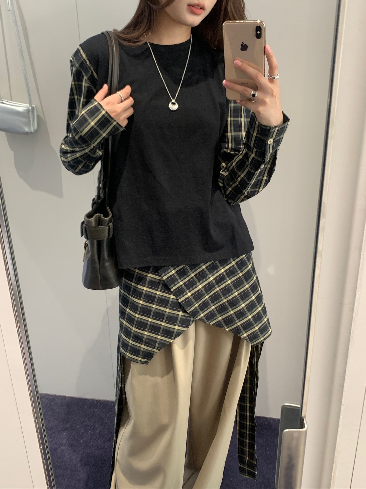 Contrast Long Sleeve Top
