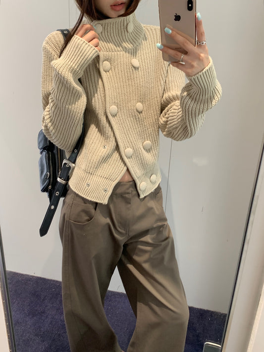 Hooded Button Cardigan