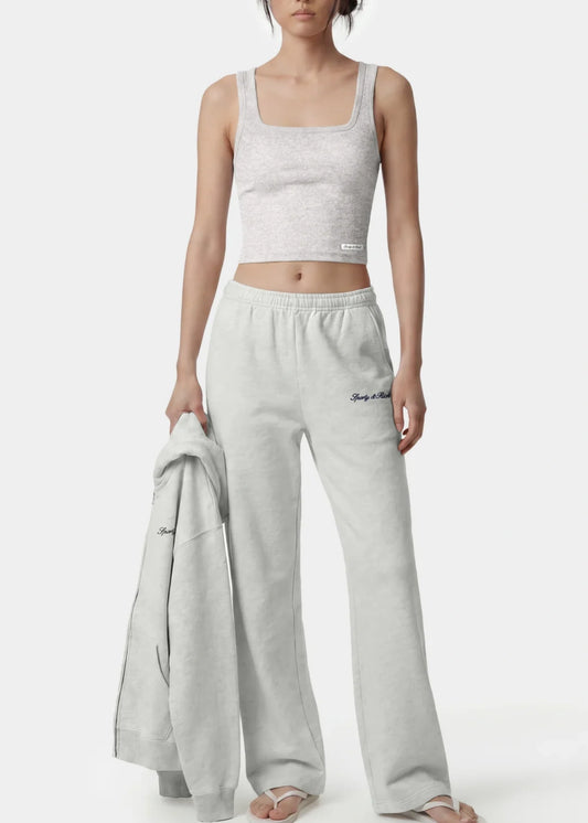 Logo Embroidered Wide Sweatpants
