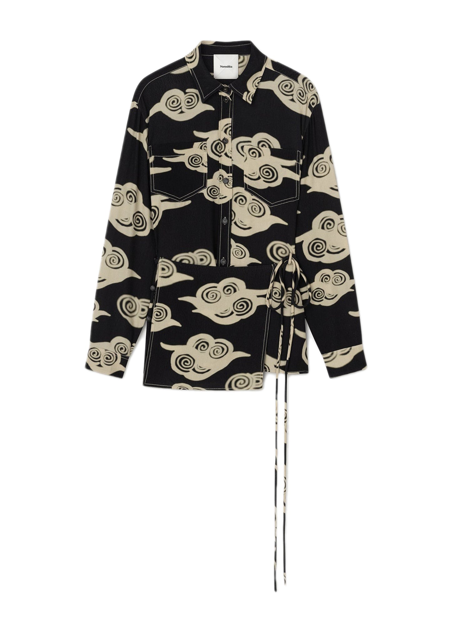 METTA Printed Crepe Shirt Dress