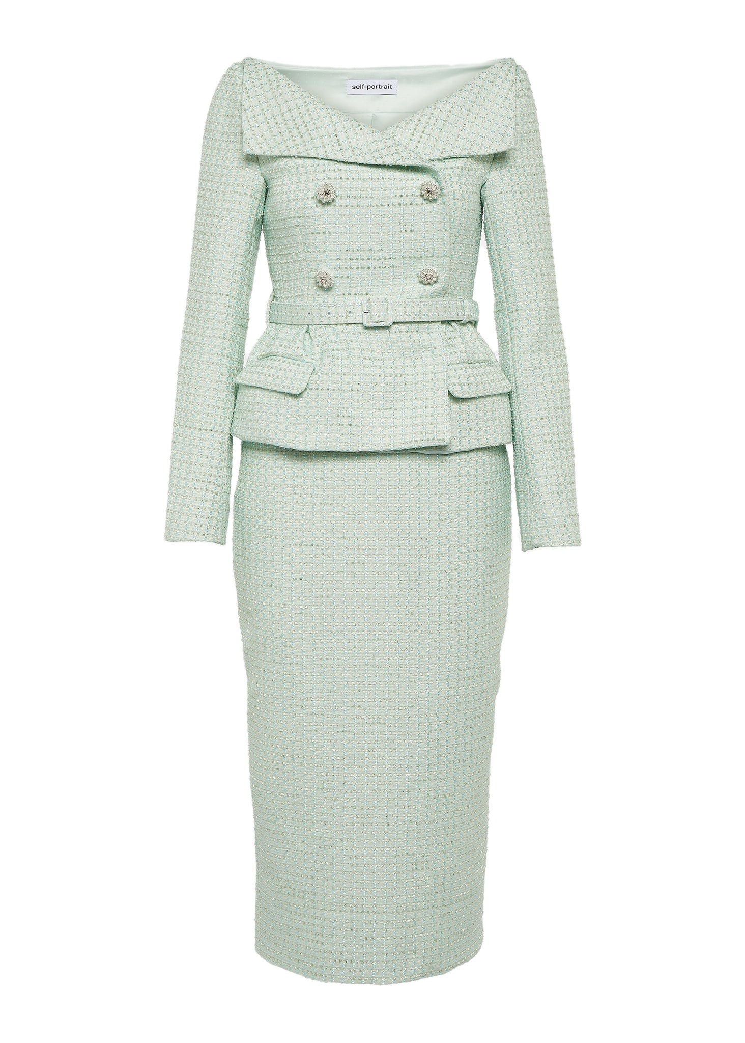 Y2 HOUSE SELF portrait Boucle Tailored Midi Dress – Y2HOUSE