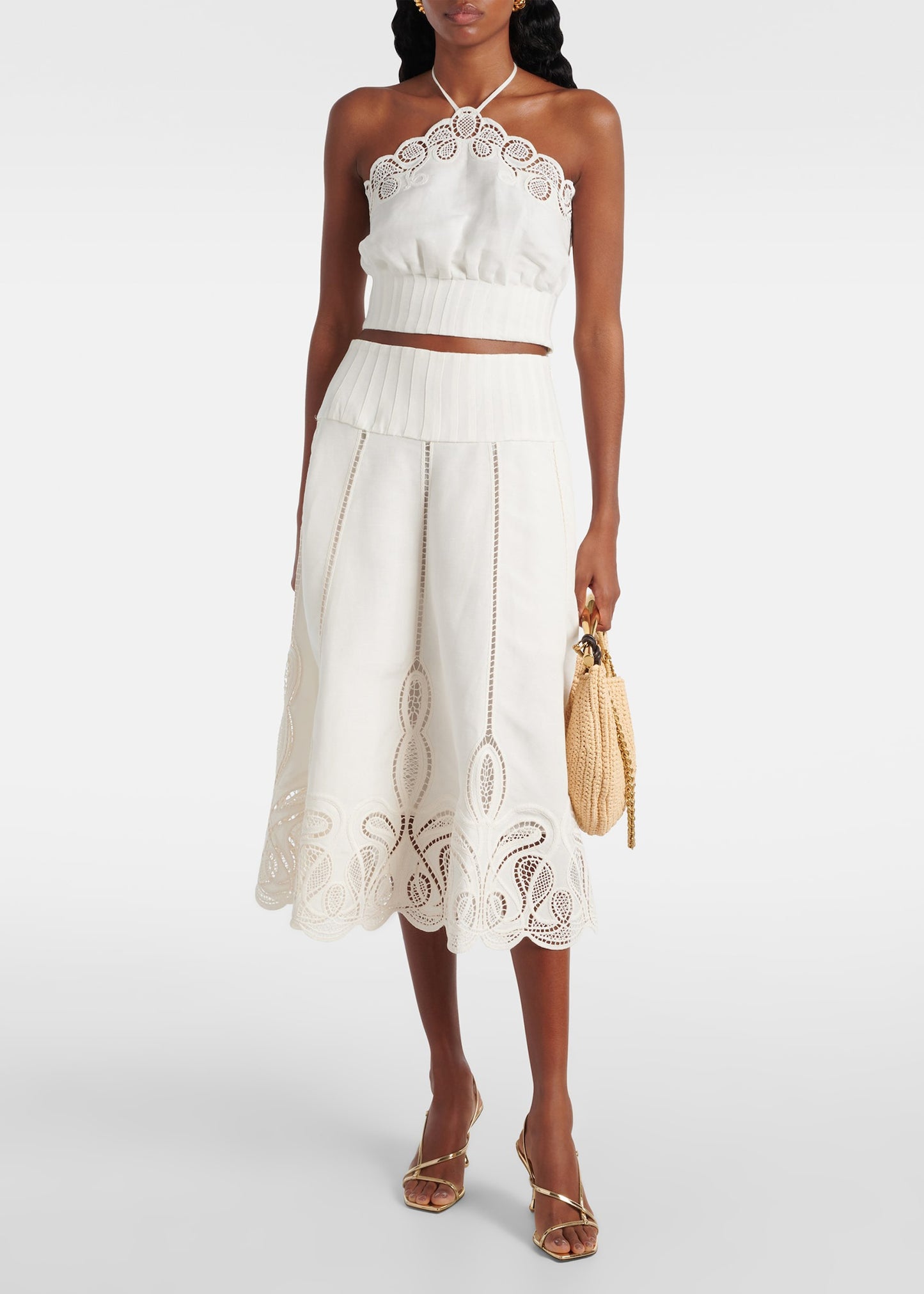 Kaius Lace-trimmed Midi Skirt