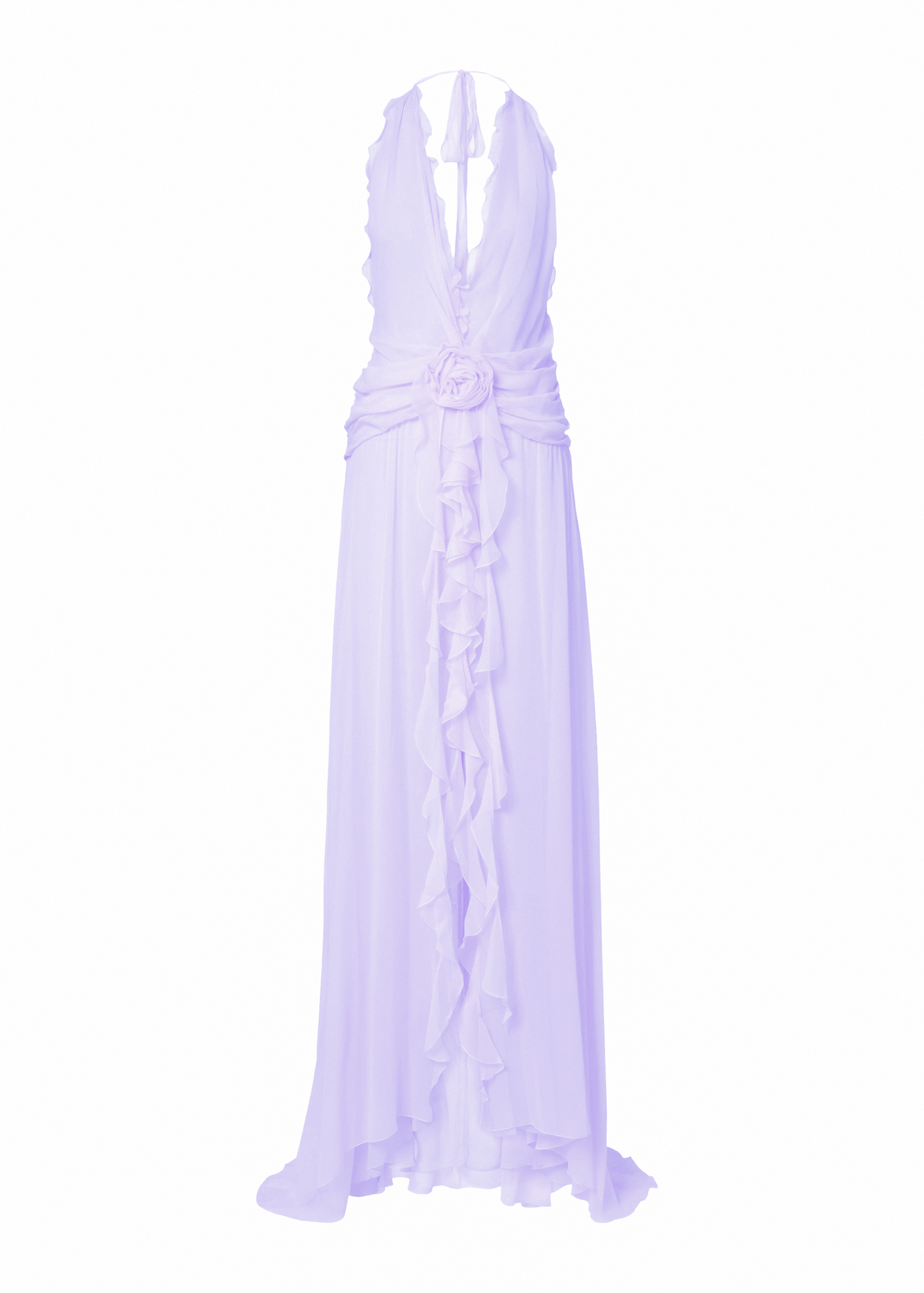 Ruffled Silk Georgette Maxi Dress