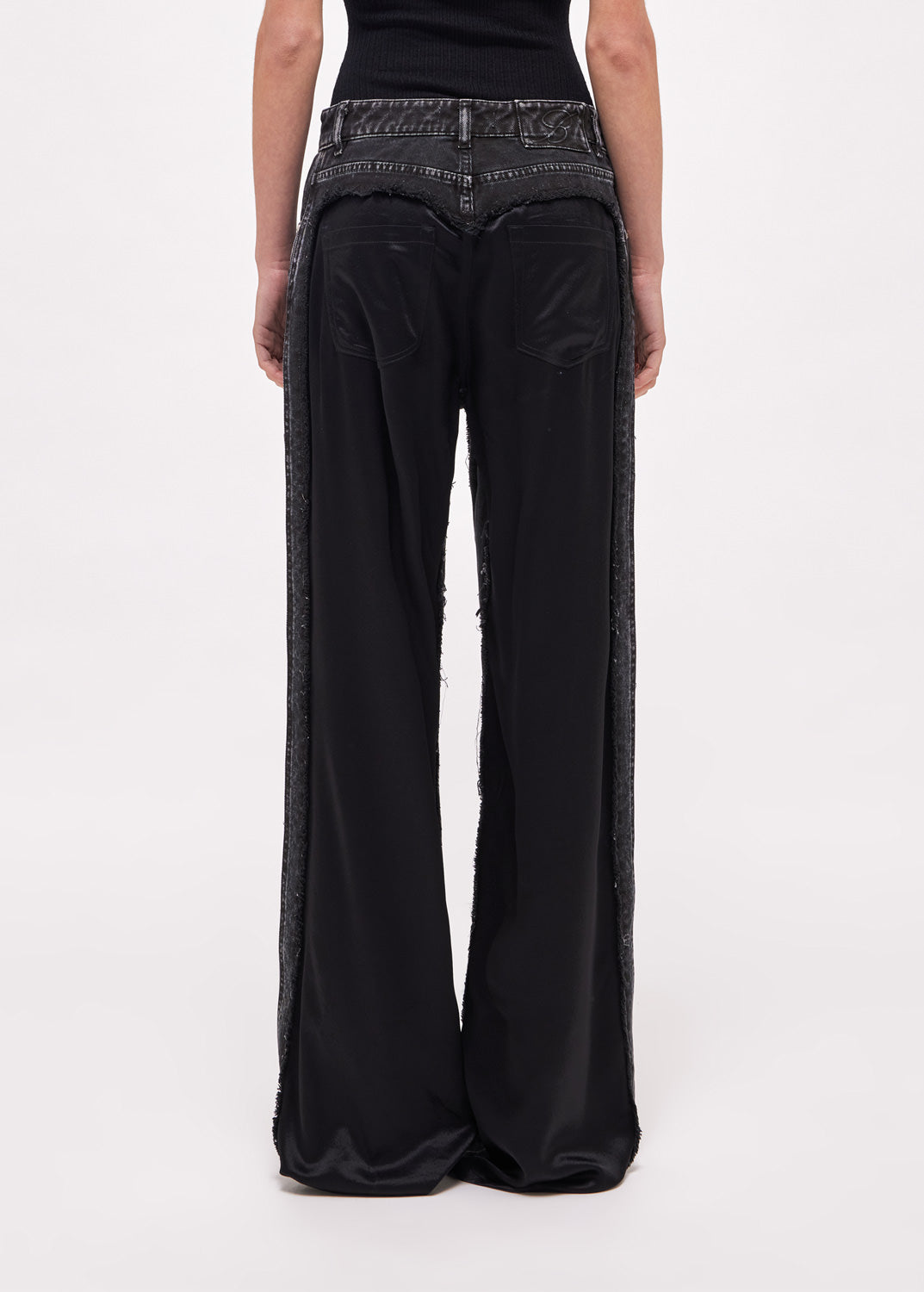 Satin Pants With Jean Inserts