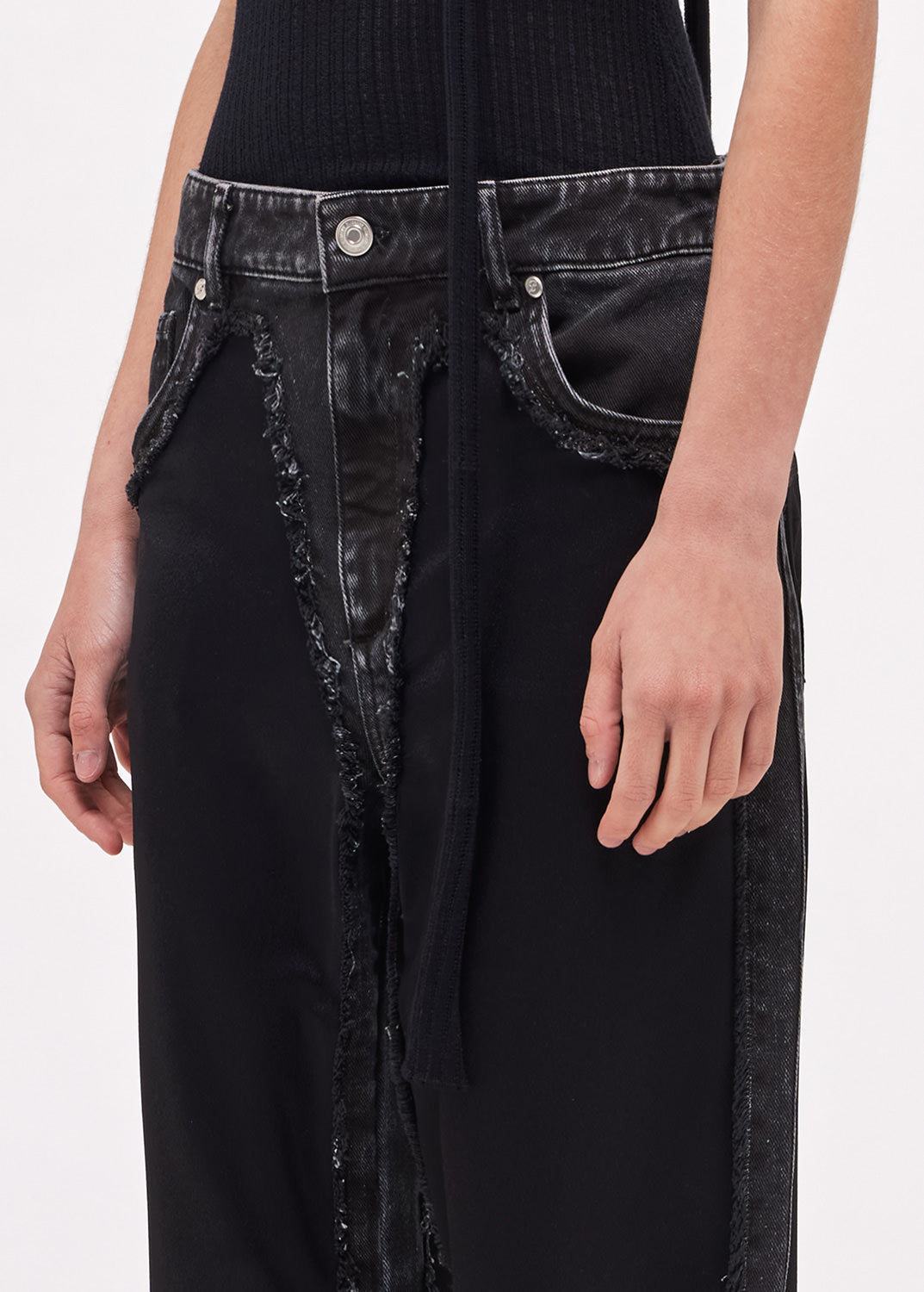 Satin Pants With Jean Inserts