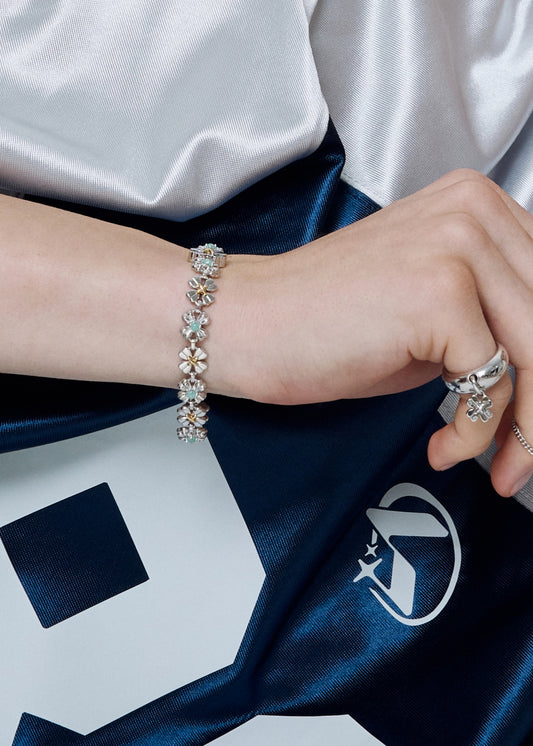 Stone Clover Tennis Bracelet