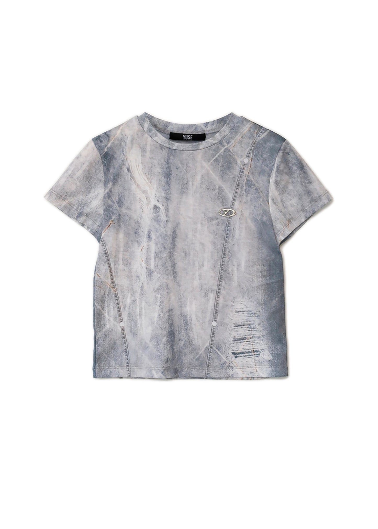 Denim Full Print Round T-shirt