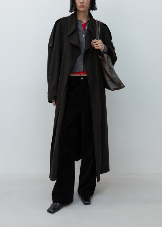 Suede Trench Coat