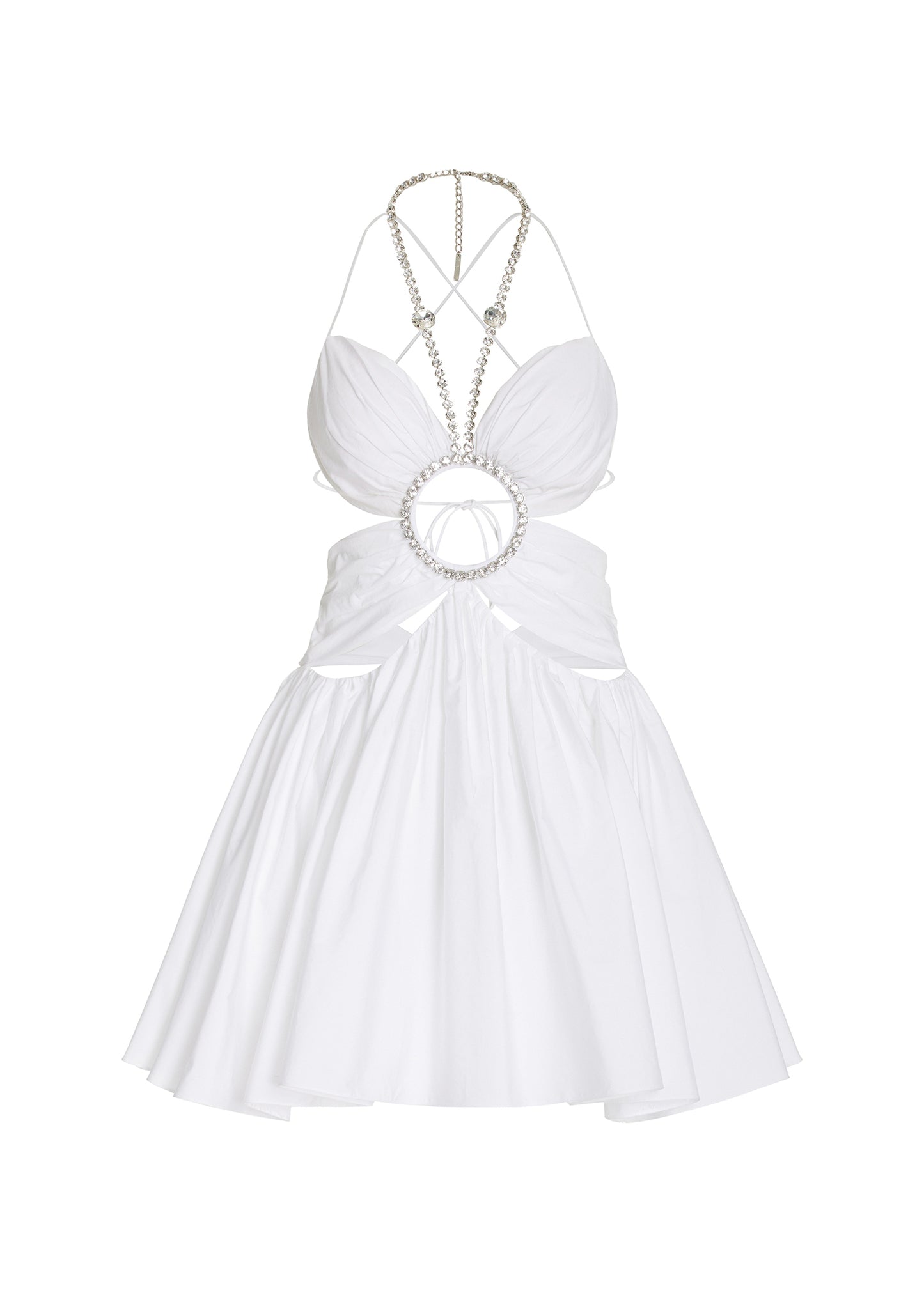 Butterfly Gathered Cotton-Poplin Dress