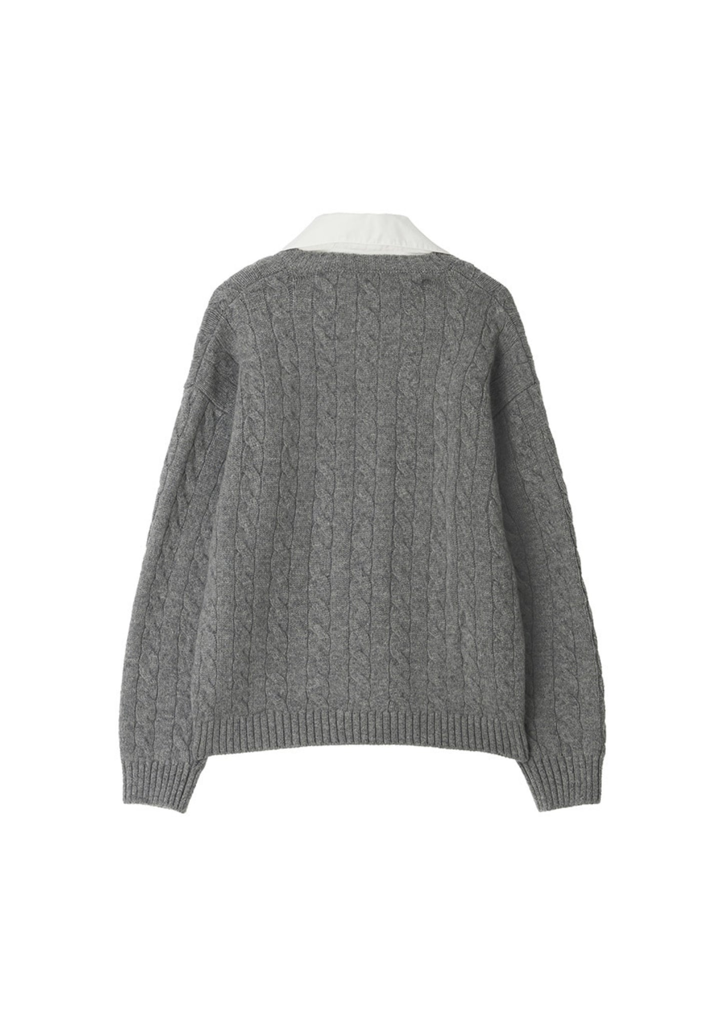 Shirt Collar V-Neck Knit