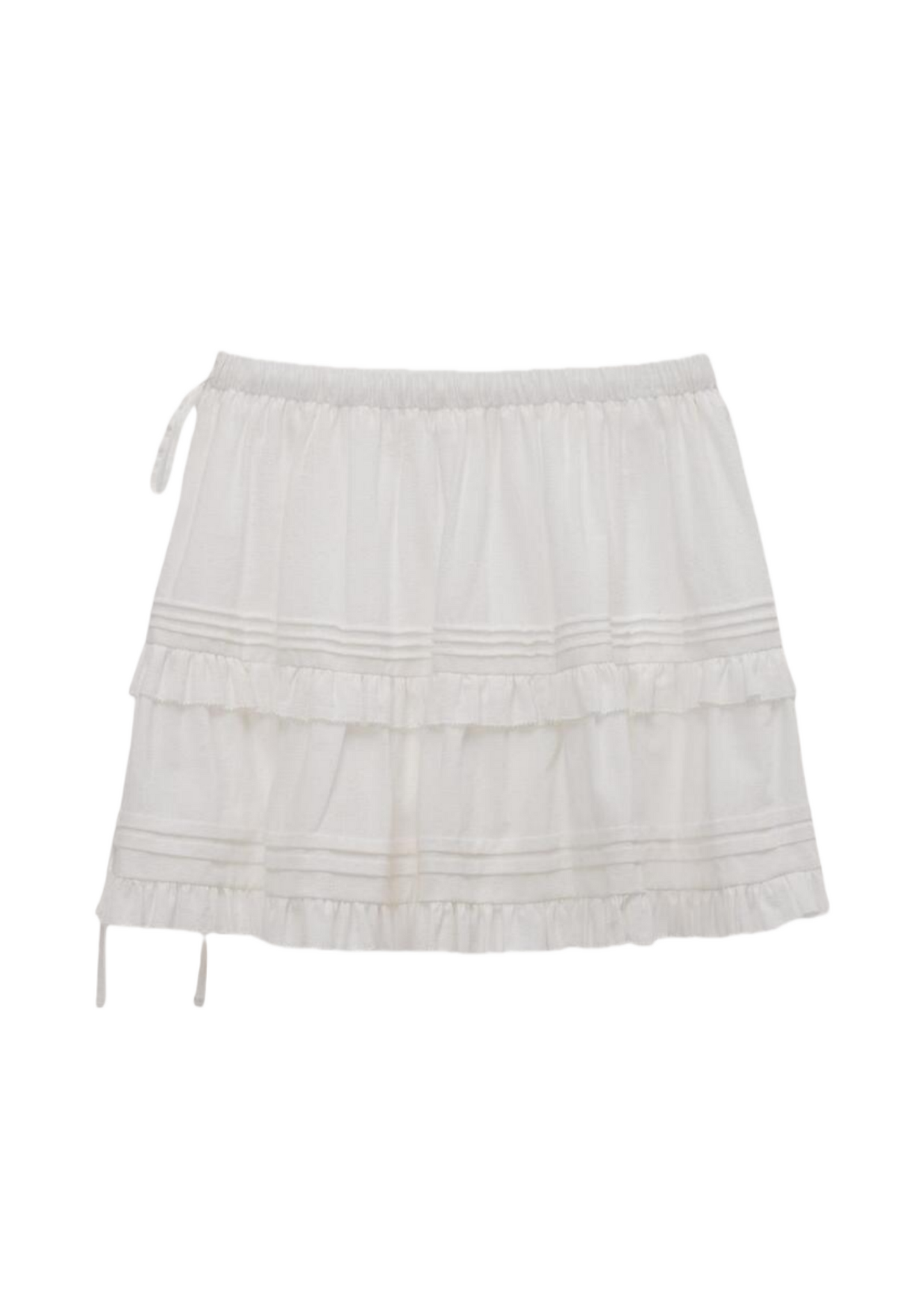 Shirring Ruffle Mini Skirt