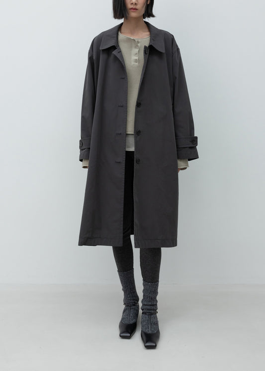 Cotton Draped Trench Coat