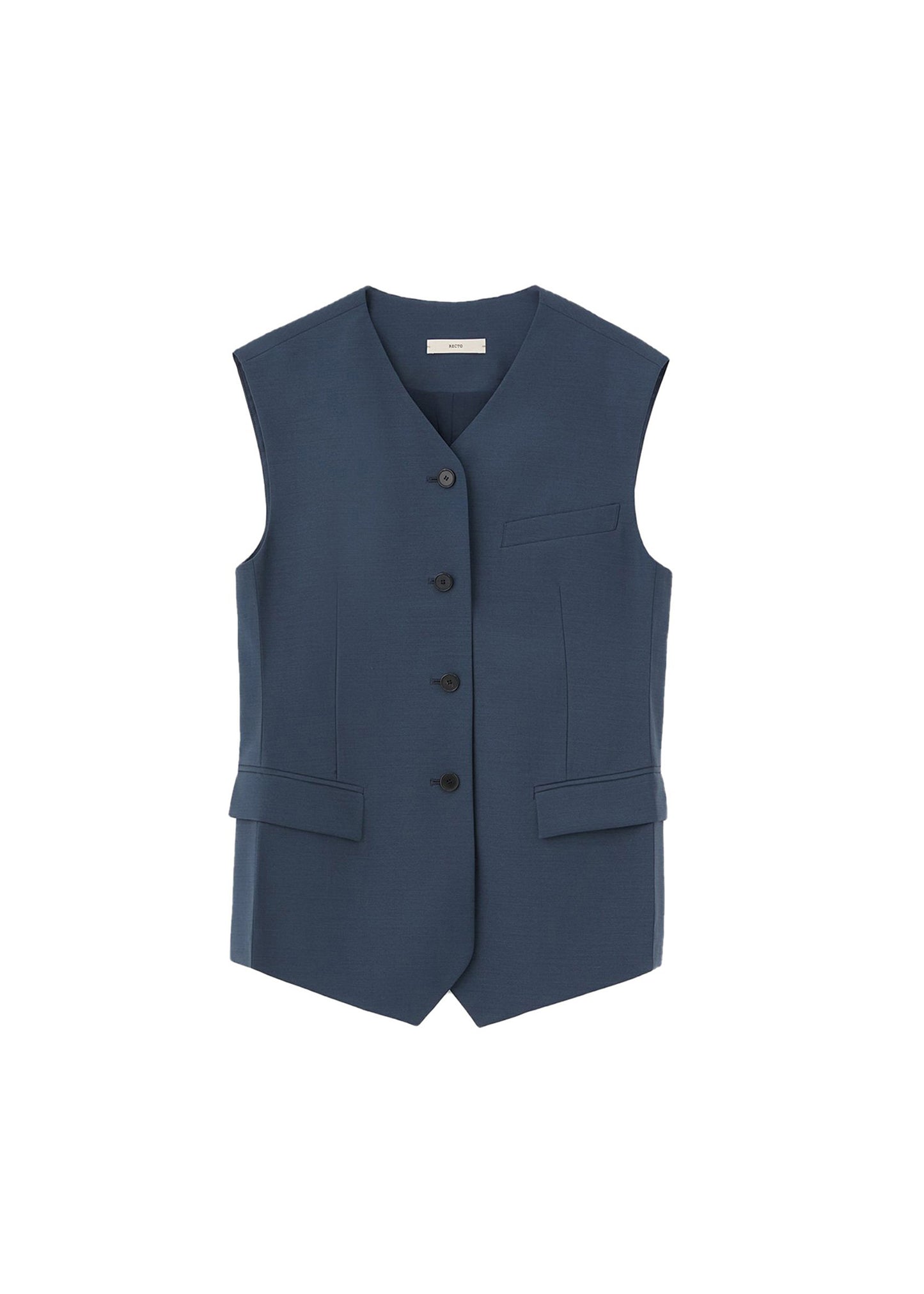 Buttoned Slate Blue Vest