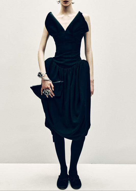 V-neck Corset Midi Dress