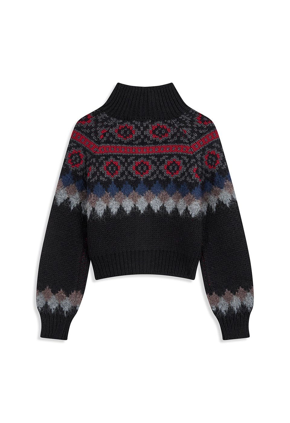 Fair Isle Zip Up Sweater