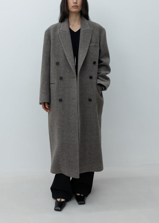 Cashmere Blend Double Long Coat