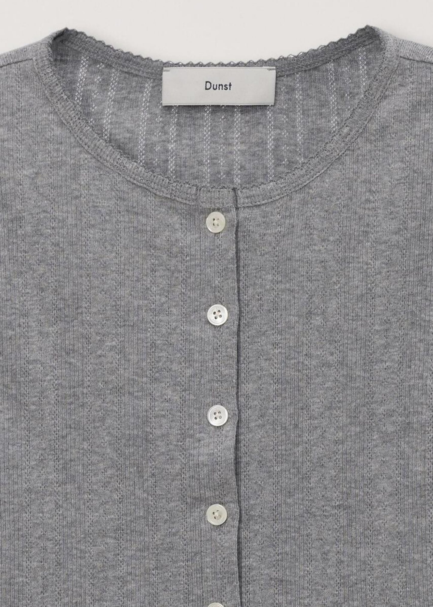 Pointelle Crewneck Cardigan