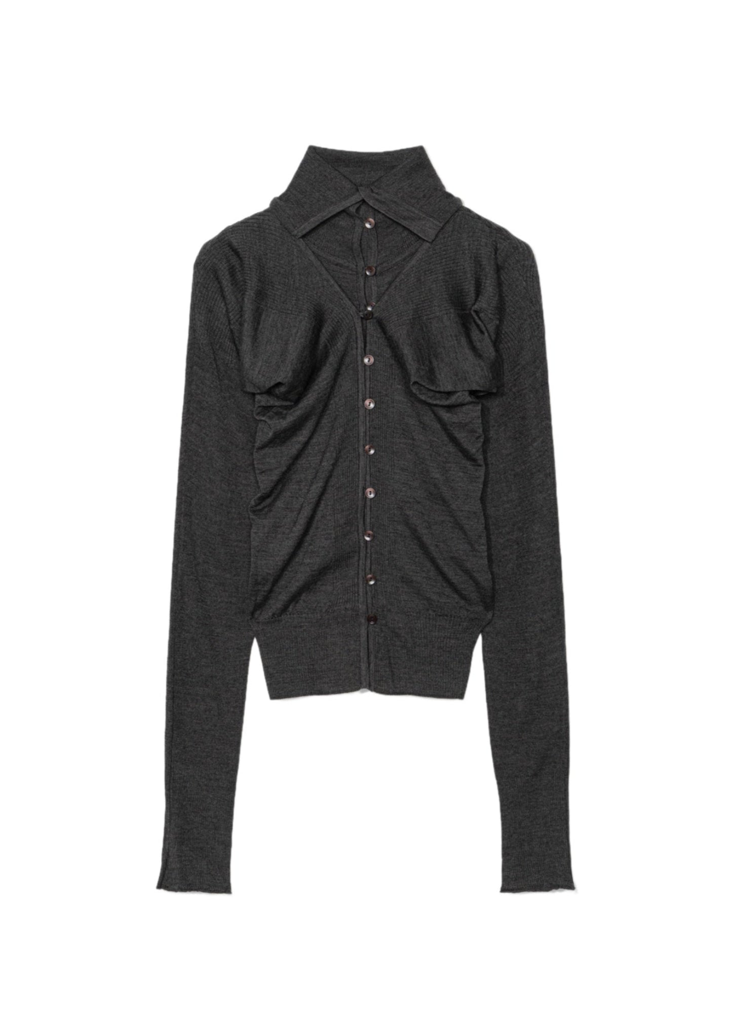 Layered Fitted Knit Cardigan