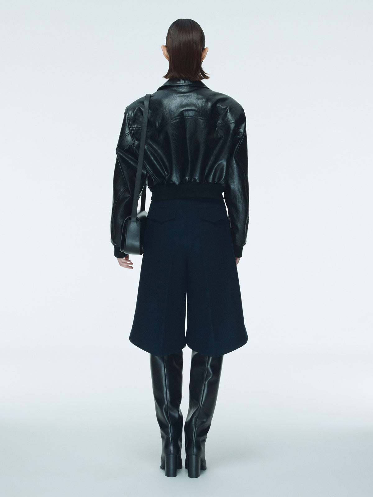 Lyon Faux Leather Crop Jumper