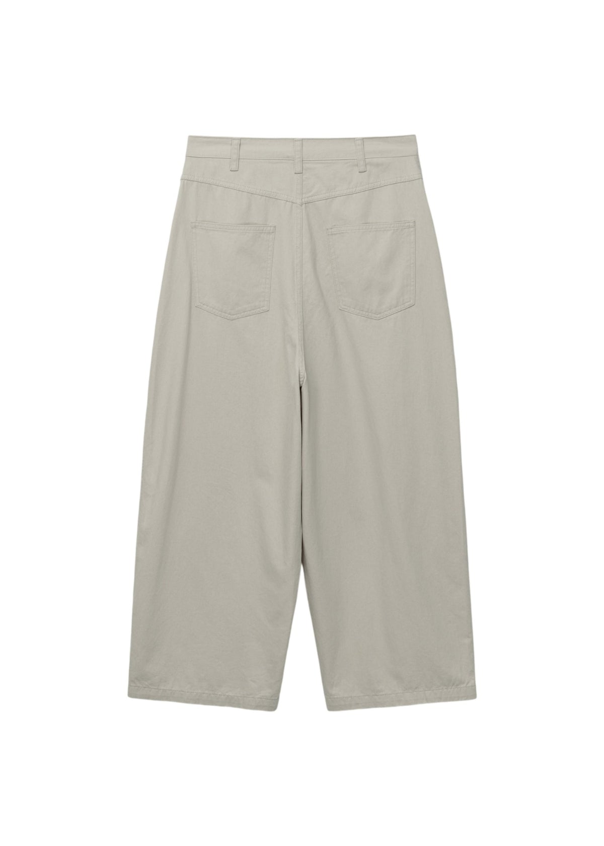 Wide-fit Curved Cotton Pants