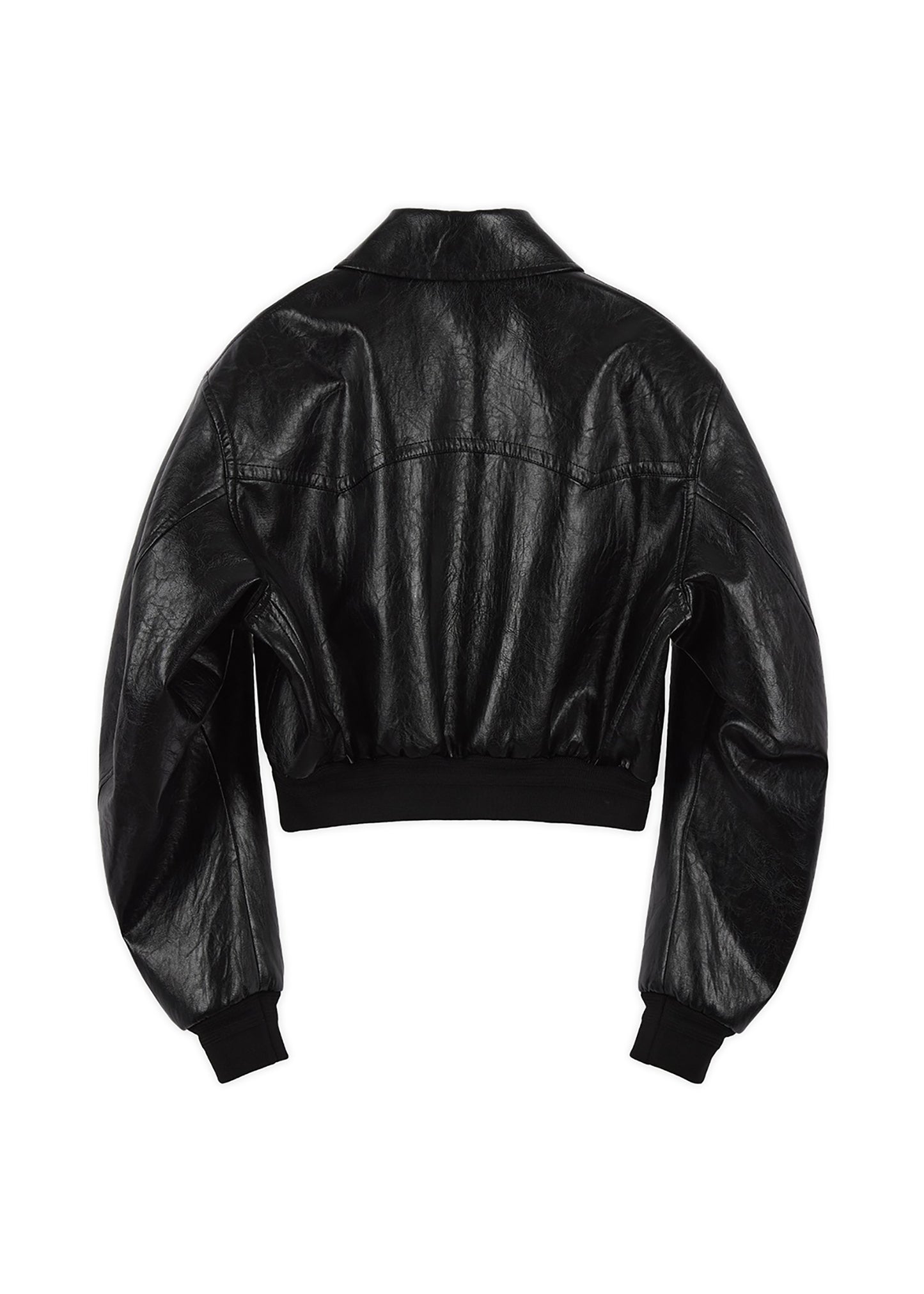 Lyon Faux Leather Crop Jumper