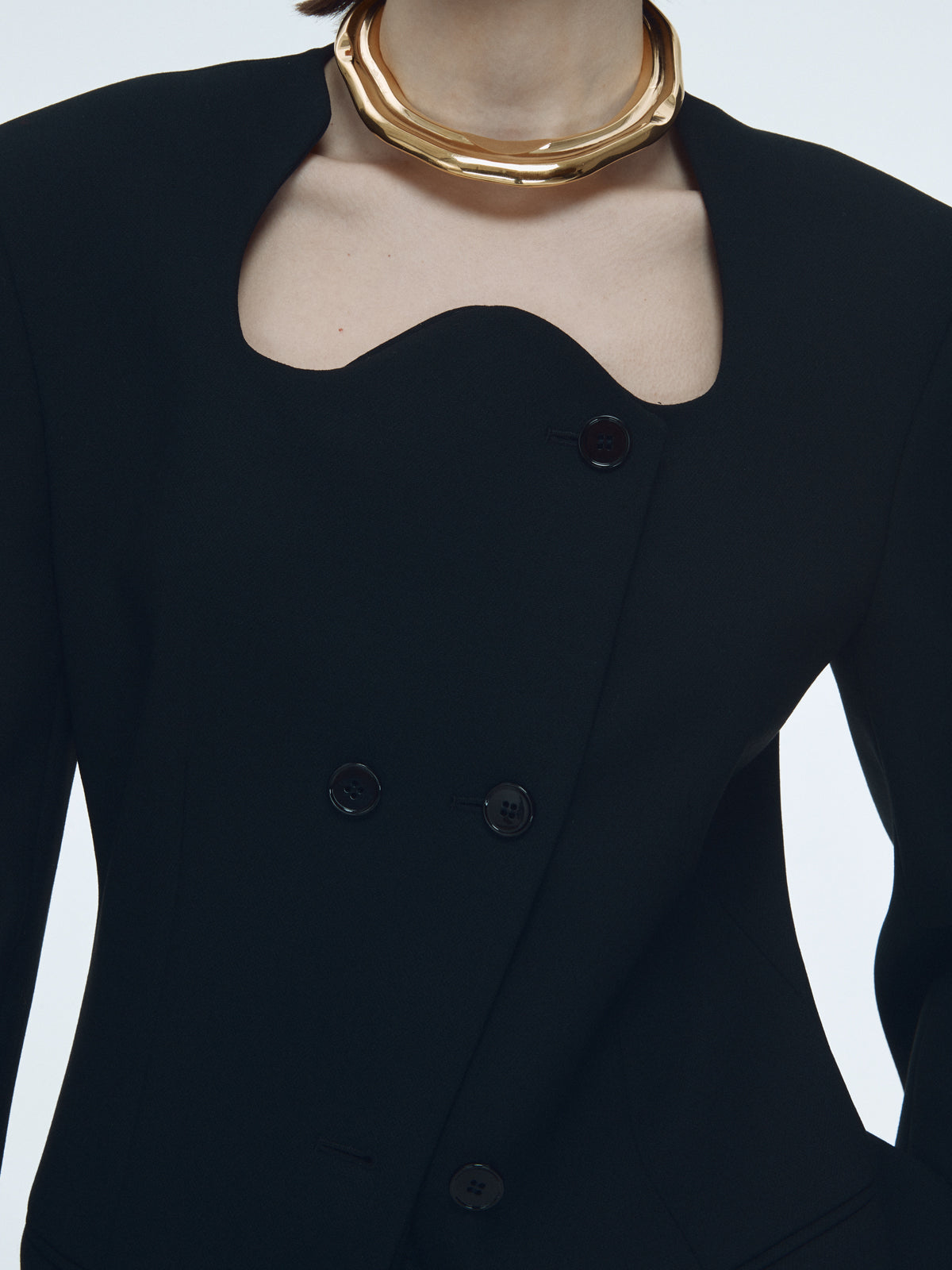 RC Signature Curved Neck Long Jacket