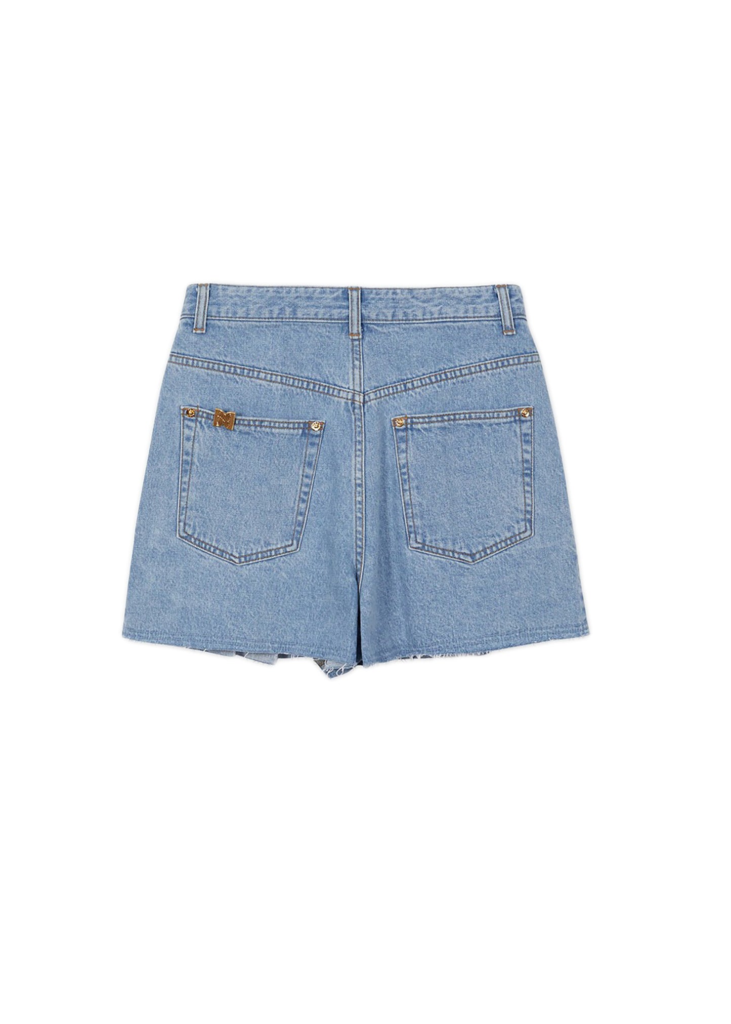 YECA Pleated Denim Shorts