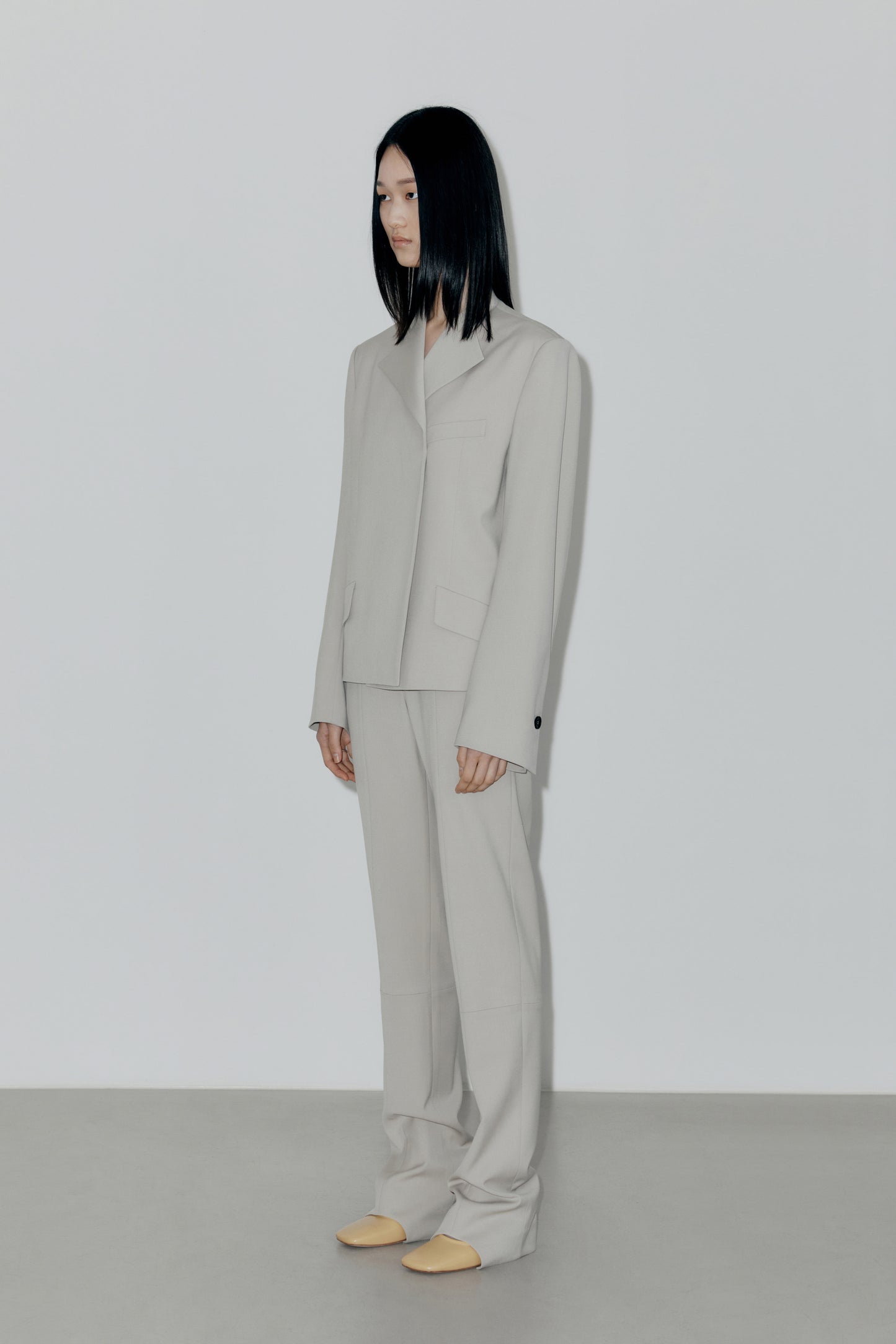 Khaki Beige Lapel Point Blazer