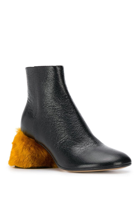 Ankle Boots with Fur Heel