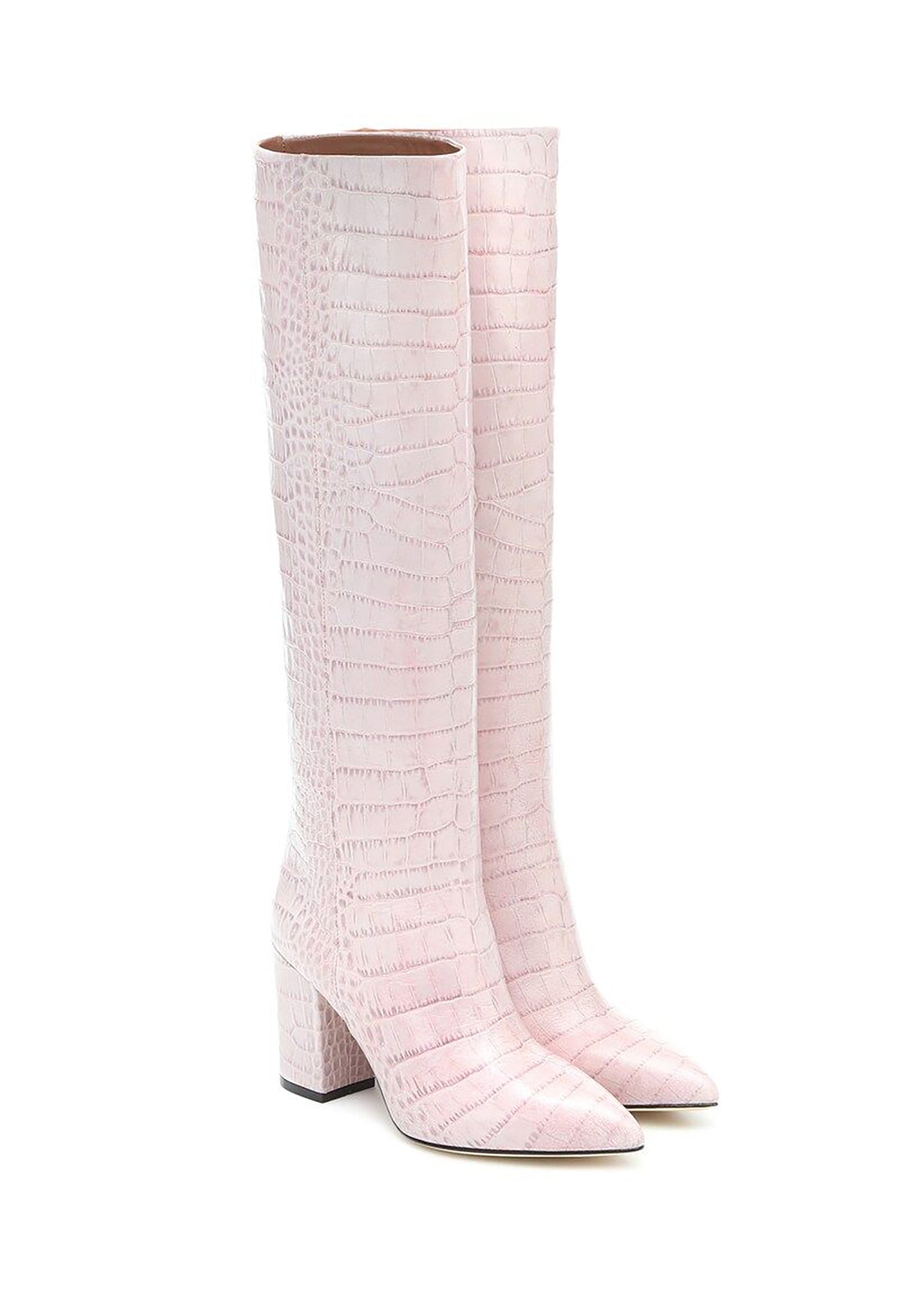 Lilac Crocodile Print Boots