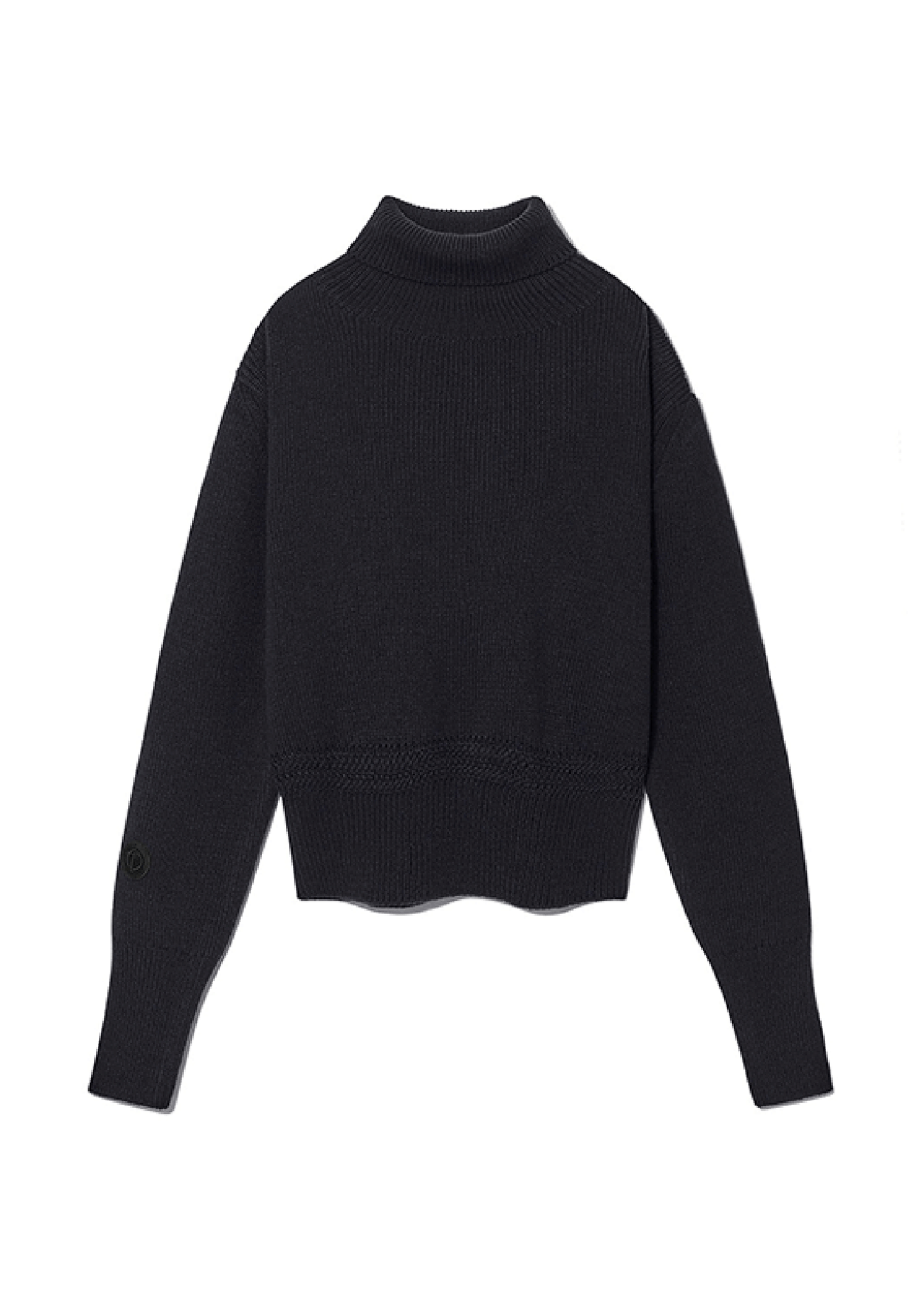Ribbed Turtleneck Knit Pullover