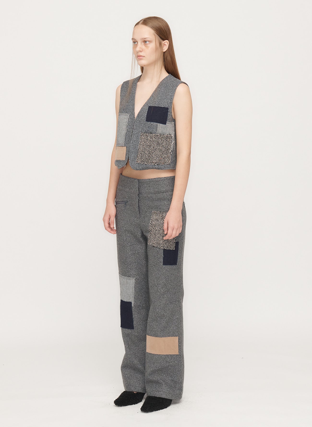 Raw-cut Patchwork Pants