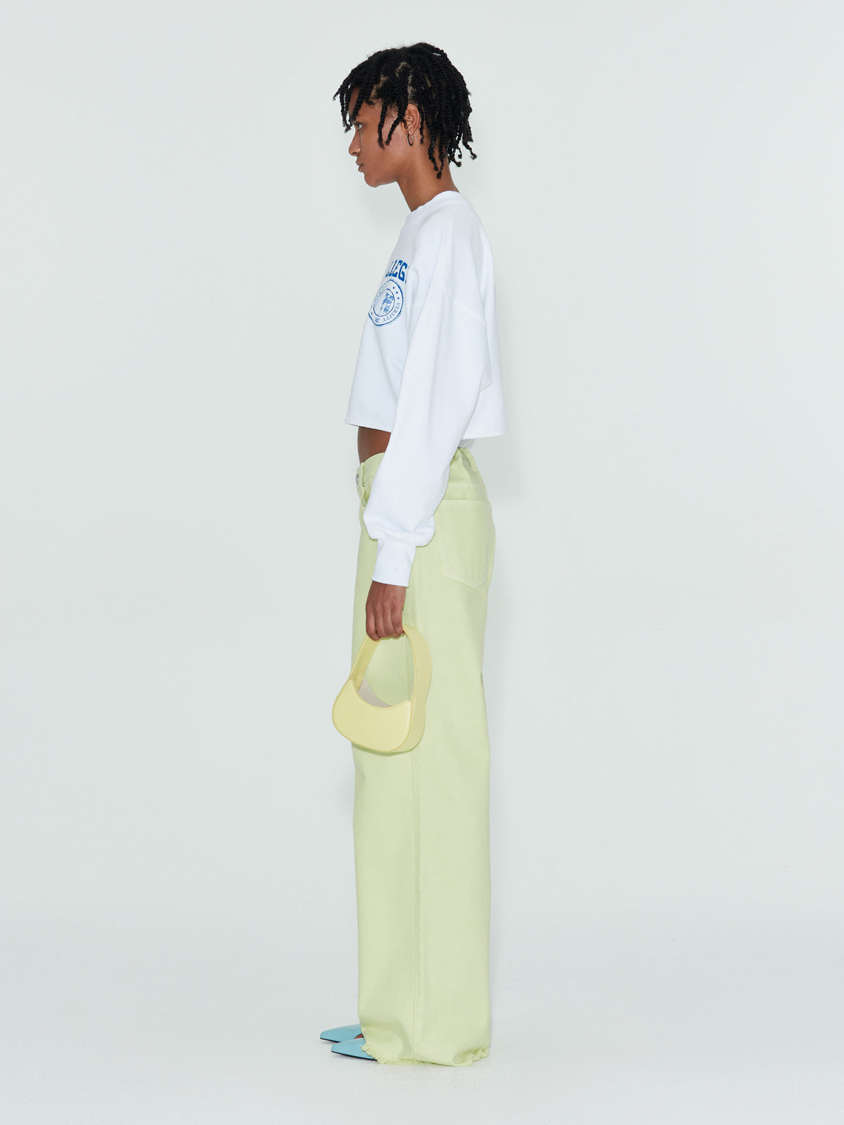 White Llege Series Crop Sweat