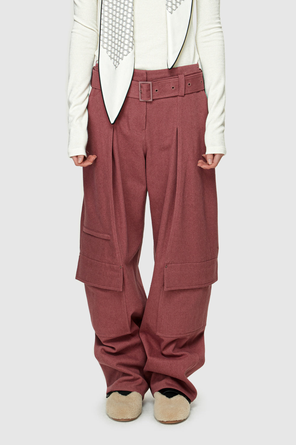 Deep Pink Low Pocket Pants